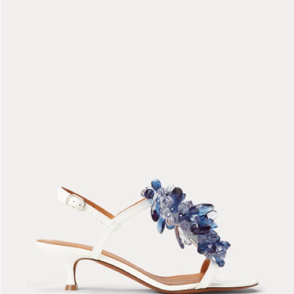 Beaded kitten-heel Sandal. Polo Ralph Lauren